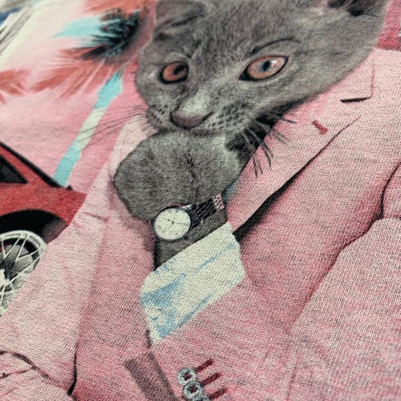 The Mountain Mens Shirt Large Blue Tie Dye Crewneck Miami Vice Cats Car Summer - Picture 3 of 8